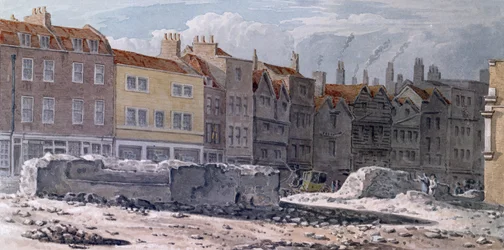 Ansicht der Überreste der alten Londoner Mauer, 1817